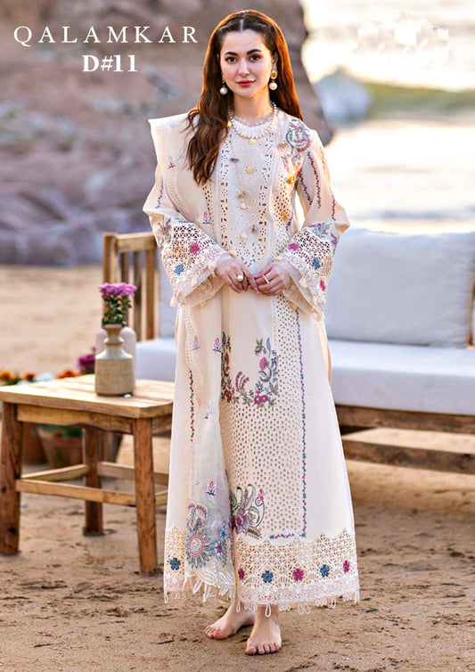 QALAMKAR (SELIN) LUXURY LAWN CHICKEN KARI COLLECTION #QR219