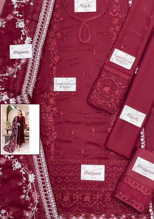 AZURE CHIFFON EMBROIDERED #AC53