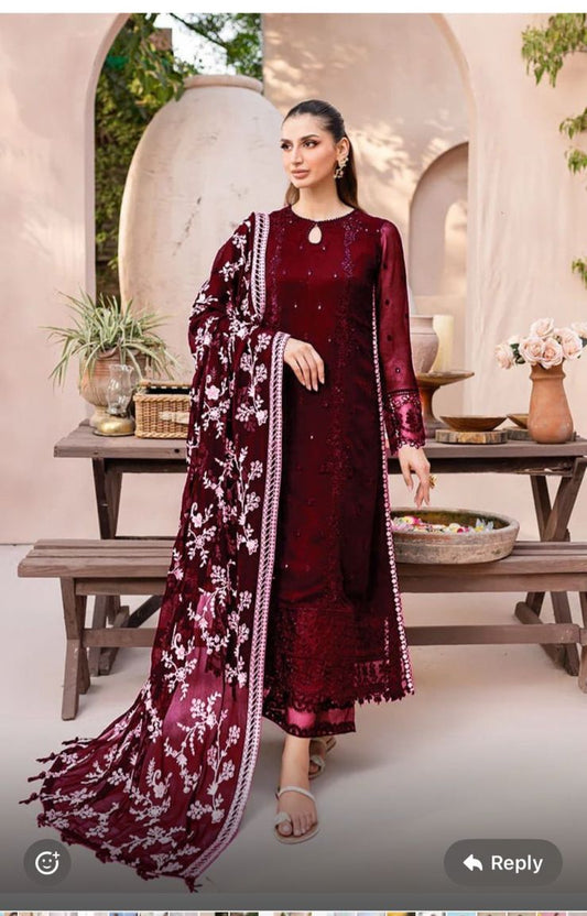 AZURE CHIFFON EMBROIDERED #AC53