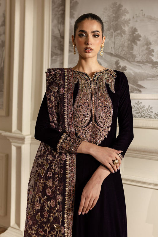 Batik Luxury Embroidered Velvet Wedding Handwork Collection- Plump #BV889