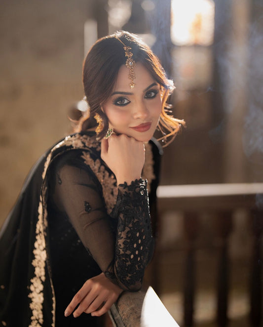 Azure Chiffon Embroidered Unstitched CollectioN #AR4010